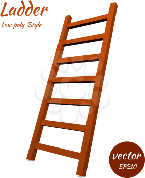 Ladder to the low poly style. The element of your design. Vector illustration