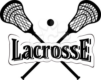 Crossed lacrosse stick. Vector illustration
