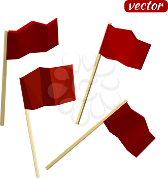 Icon flag isolated on white background. Low poly style. Vector illustration.
