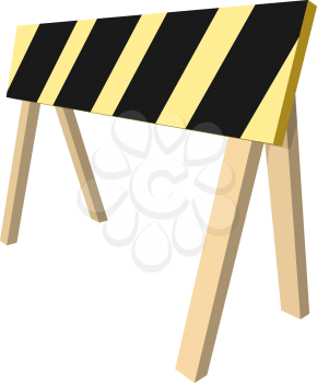 Barrier isolated on white background. Black and yellow stripe. Vector illustration.