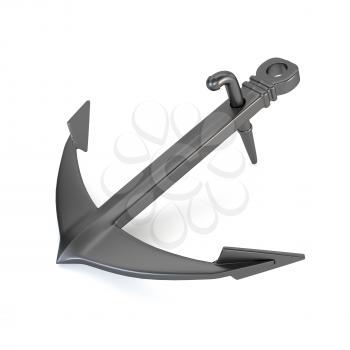 Anchor isolated on a white background. 3d illustration.