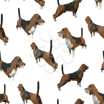 Seamless pattern with dogs. Vector illustration.