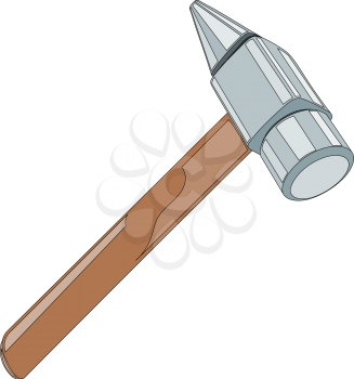 Cartoon hammer on a white background. Vector illustration