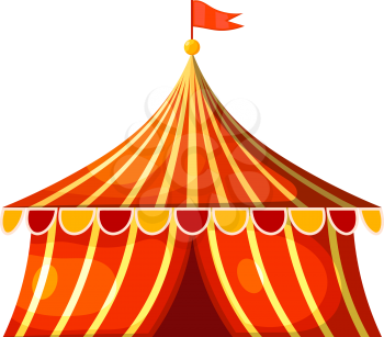 Cartoon circus marquee tent. Vector illustration