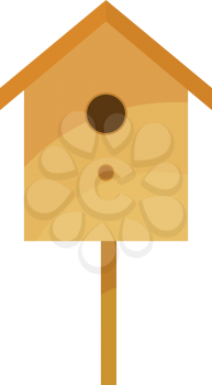 Vector nesting box on a white background. Isolate. Illustration Cartoon birdhouse. Stock vector