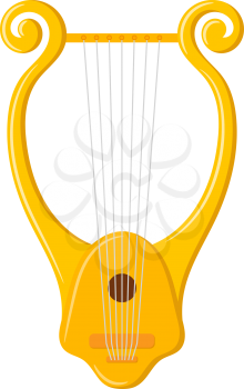Vector image of vintage Lyre on a white background. Ancient Greek music string instrument. 
Stock vector illustration