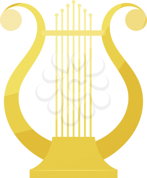 Vector cartoon image of vintage Lyre on a white background. Ancient Greek music string 
instrument. Stock vector illustration