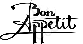 Bon Appetit Black lettering on a white background. Stock vector illustration