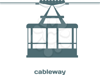 Cabin cableway. Vector Image. Monochrome image details ropeway construction. Design element. Stock vector