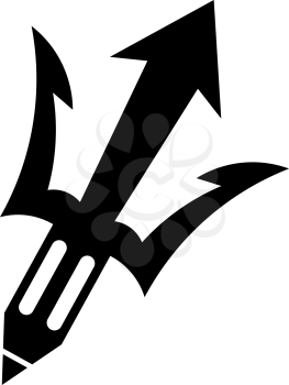 Vector illustration of a black trident symbol writer with a pencil logo design element