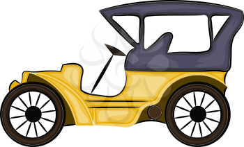 Vector illustration of a schematic drawing of abstract vintage car
