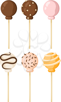 Set Lollipop sweet food vector illustration. Colorful lollipop isolated on white vector 
illustration. Lollipop candy sweet candy. Set Lollipop cartoon vector.