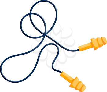 Vector illustration of modern yellow ear plugs on a white background. Cartoon style 
earplugs