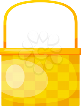 Vector image of a simple color baskets made of wicker. Cartoon style. Flat design basket on a white background. Stock vector illustration