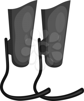 Vector illustration of a black modern prosthetic leg. Prostheses for runners Paralympians. Cartoon style prostheses