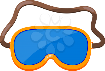 Vector illustration of a yellow mask for diving. Cartoon mask for scuba diving on a 
white background. Subject hobbies and summer entertainment. stock vector