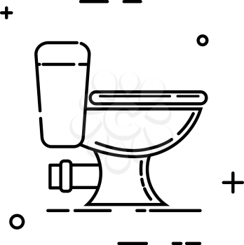 Abstract black bowl toilet icon on white background. Symbol of hygiene and cleanliness of the toilet. Vector illustration