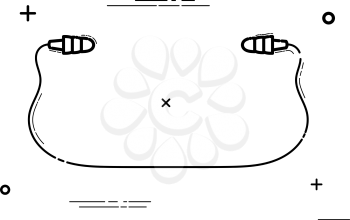 Simple black vector earplug icon on white background. Vector illustration
