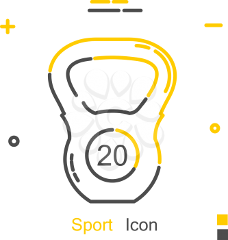 Sports weight in a linear style. Line icon. Isolated on white background. Vector illustration.