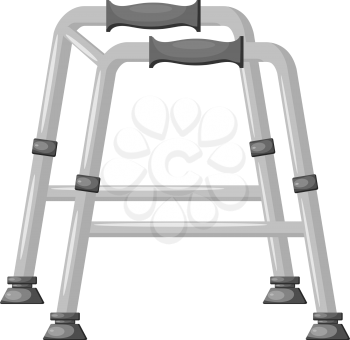 Abstract vector image with image of a walker handicapped on a white background
