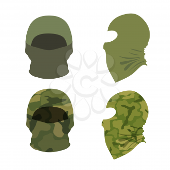 Set of balaclava caps on a white background. Vector illustration