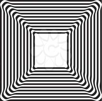 Black and white optical art background. Vector illustration