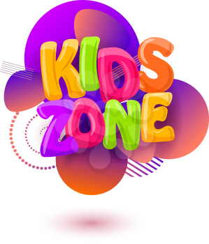 Abstract background with the inscription kids zone  on a white background. Vector illustration