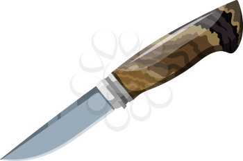  Knives on white background. Vector illustration of a cartoon style hunting knives