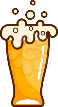 Colorful illustration of a mug of beer on a white background. Vector illustration