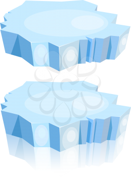 rtoon of ice floe on a white background. Vector illustration