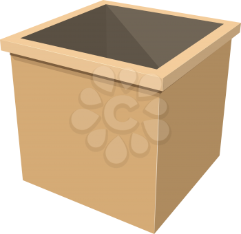Simple wooden box on white background vector illustration