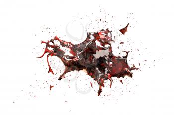 Splash of wine on a white background. 3D illustration