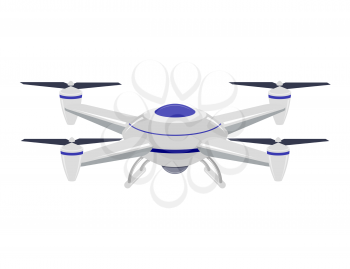 Guided air vehicle on a white background. Vector drawing of a drone. Vector illustration of the aircraft