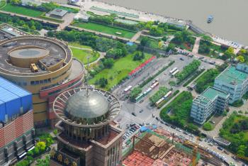 Landscape of coast Huangpu in bird eye view