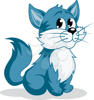 Funny cartoon kitten for fairytale design. Vector illustration