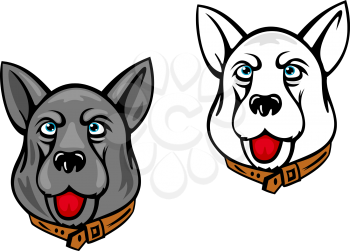 Dog mascots isolated on white. Vector illustration