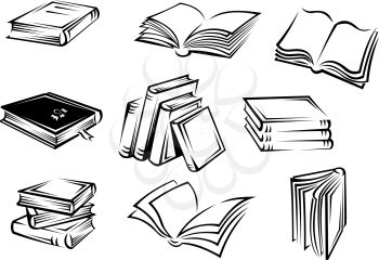 Set ofbooks and magazines for design. Vector illustration