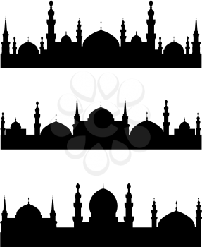 Islamic city silhouettes for design. Vector illustration