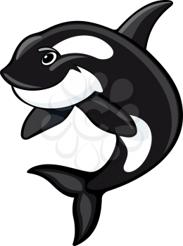 Cute whale for mascot design. Vector illustration