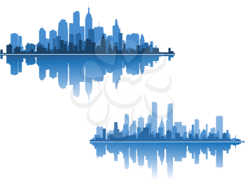 Two modern city skylines for business concepts