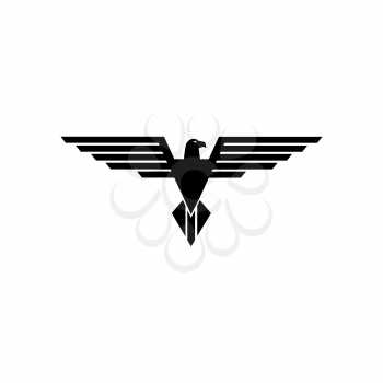Falcon bird tattoo design isolated hand drawn silhouette. Vector falconry sport emblem, heraldic eagle coat of arms mascot. Hawk bird symbol of proud and strength, predator majestic animal