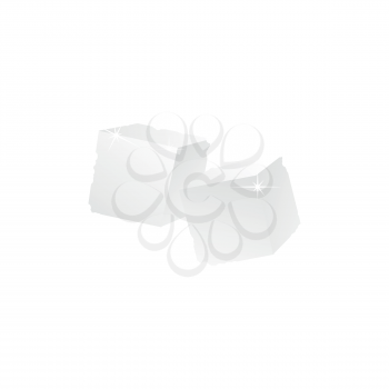 Cubes of raffinated sugar isolated sweet food realistic icon. Vector cubes of sugar, tasty sweet food. Sweeting product, tasty nutritious calorie bricks. White sweetener, blocks of palm or beet sugar