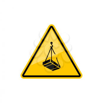 Warning triangle sign forbidden to stand under load isolated caution symbol. Vector do not pass under scaffolding, stay out from under suspended loads. Construction sign on building area, prohibition