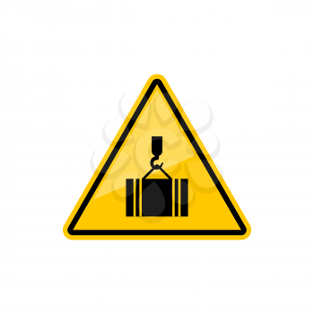 Prohibited to stay under load at construction area isolated triangle precaution sign. Vector caution symbol not to pass under scaffolding, stay out from under suspended loads at building zone