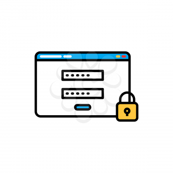 Login and password personal data protection and regulation isolated icon. Vector confidentiality policy, security GDPR profile info with lock symbol. Digital security and personal user database safety