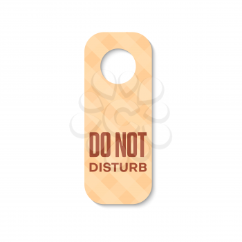 Do not disturb doorknob hanger isolated warning sign. Vector label or card with prohibition or warning information. No service sign on motel, office or school door, busy message, doorknob hanger