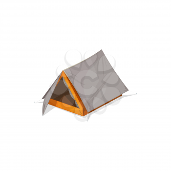 Pyramid shape tourists tent isolated camping and hiking marquee realistic icon. Vector travel picnic house, campsite awning, temporary home of scouts, tourists and travelers. Waterproof canopy tent