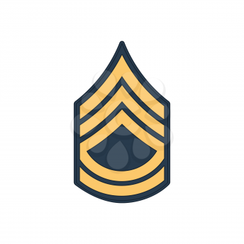 SFC sergeant first class insignia of US army isolated icon. Vector police enlisted military rank stripe, non-commissioned officer appointment. United States armed forces chevron, sign on uniform