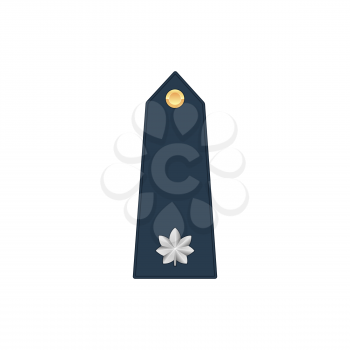 Colonel Lieutenant military stripe, commander rank isolated insignia icon. Vector commissioned or noncommissioned officer sign, coast guard or navy commander. Marine warrant lieutenant colonel