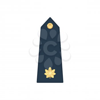 Lieutenant Commander military stripe isolated insignia icon. Vector marine major navy officer commander, air forces and army rank. Enlisted military army chevron, sign or badge on uniform